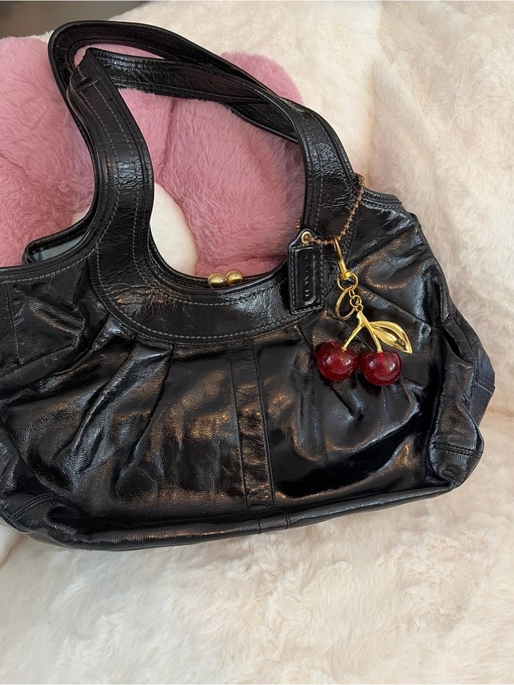 Coach Ergo Patent Leather Satchel with Kiss Lock
